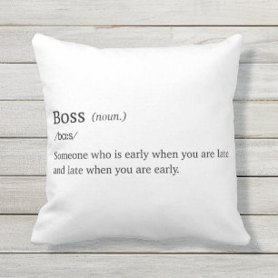 Funny definition of Boss Outdoor Pillow