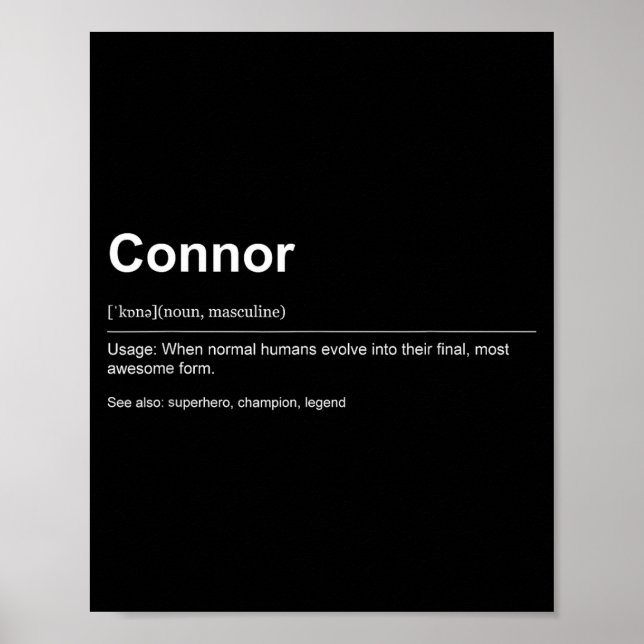 Funny Definition Quote For The Name Connor _  Poster (Front)