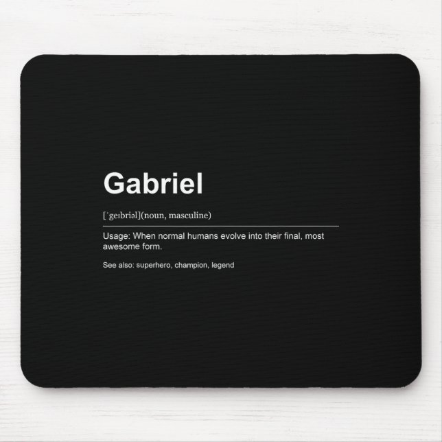 Funny Definition Quote For The Name Gabriel _  Mouse Pad (Front)