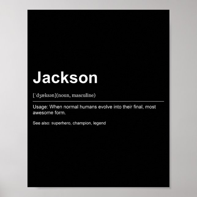 Funny Definition Quote For The Name Jackson _  Poster (Front)