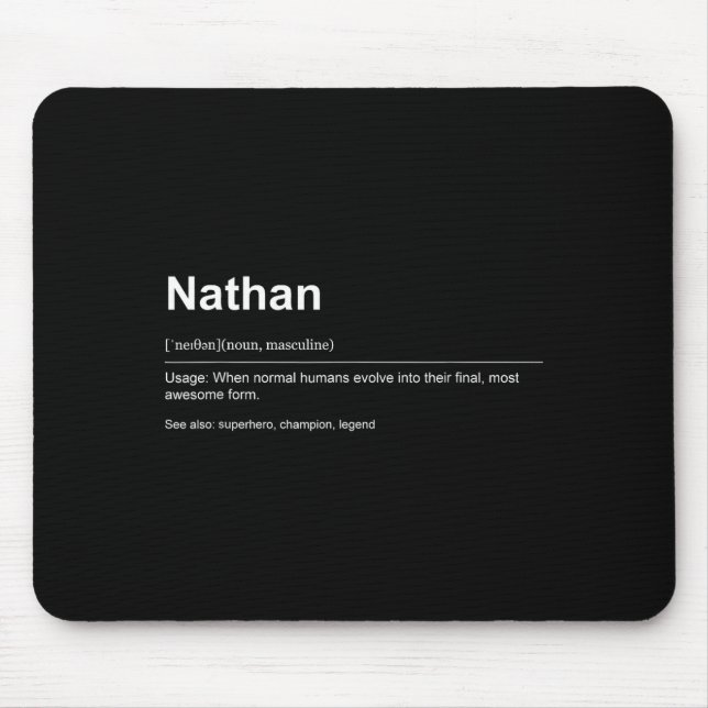 Funny Definition Quote For The Name Nathan _  Mouse Pad (Front)