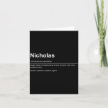 Funny Definition Quote For The Name Nicholas _  Card