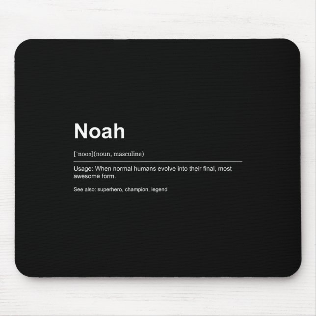 Funny Definition Quote For The Name Noah _  Mouse Pad (Front)
