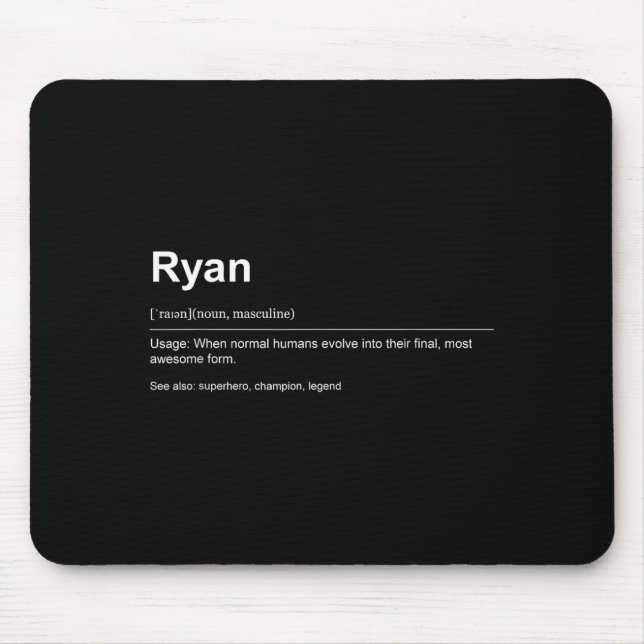 Funny Definition Quote For The Name Ryan _  Mouse Pad (Front)