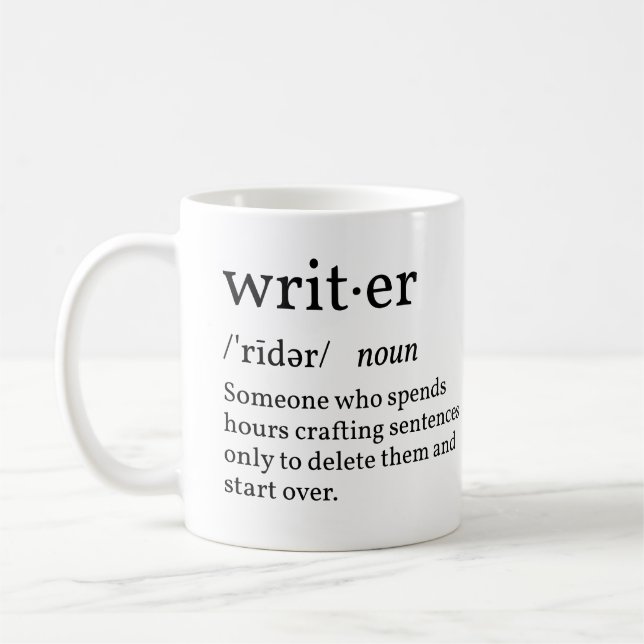 Funny Definition Writer Coffee Mug (Left)