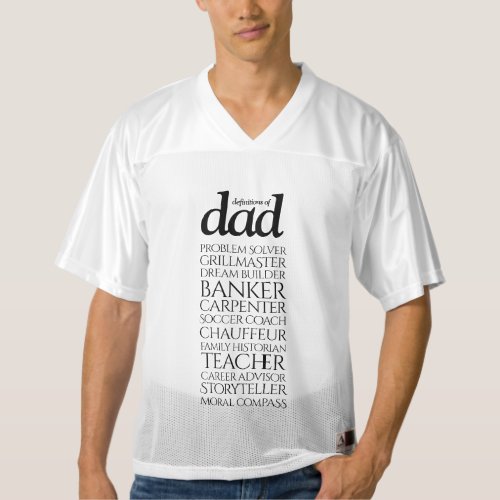 Funny Definitions of Dad Job Career Tag Cloud Mens Football Jersey