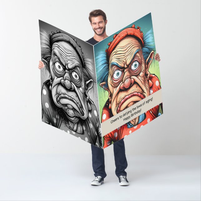 Funny Defying age milestone Birthday Card (In Situ)