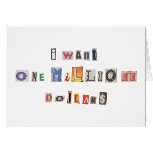 Funny Demand For Money Ransom Note Collage Cards