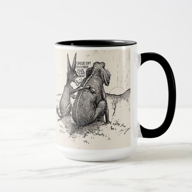 Funny Democratic  Mug w/ Donkey & Elephant HUMOR (Right)