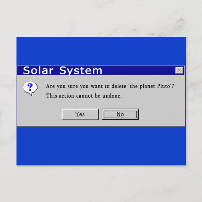 Funny Demoted Pluto Design Postcard (Front)