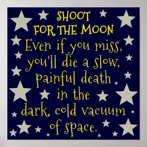 Funny Demotivational Outer Space Moon Poster