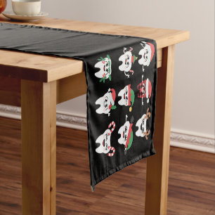 Funny Dental Christmas Teeth Cute Xmas Dentist Short Table Runner