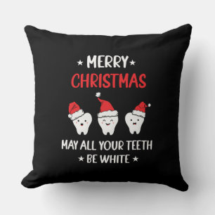 Funny Dental Christmas Teeth – Merry Christmas Throw Pillow
