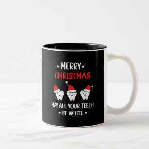 Funny Dental Christmas Teeth – Merry Christmas Two-Tone Coffee Mug