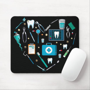 Funny Dental Dentist Tool Heart Mouse Pad