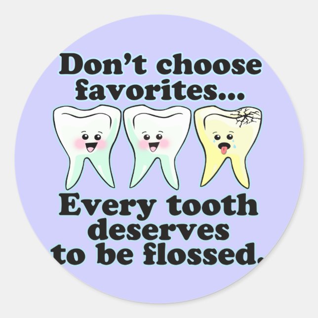 Funny Dental Humor Classic Round Sticker (Front)