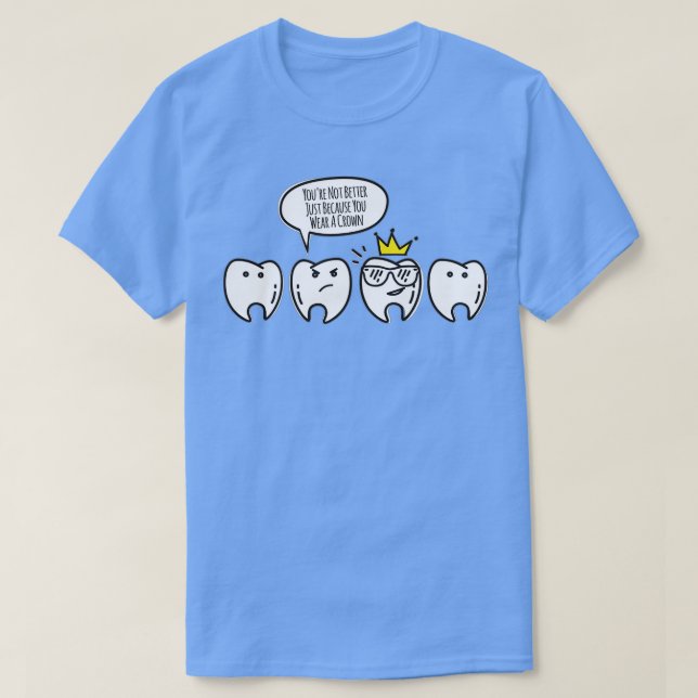 Funny Dental Hygienist Gifts  Molarch Crown Dental T-Shirt (Design Front)