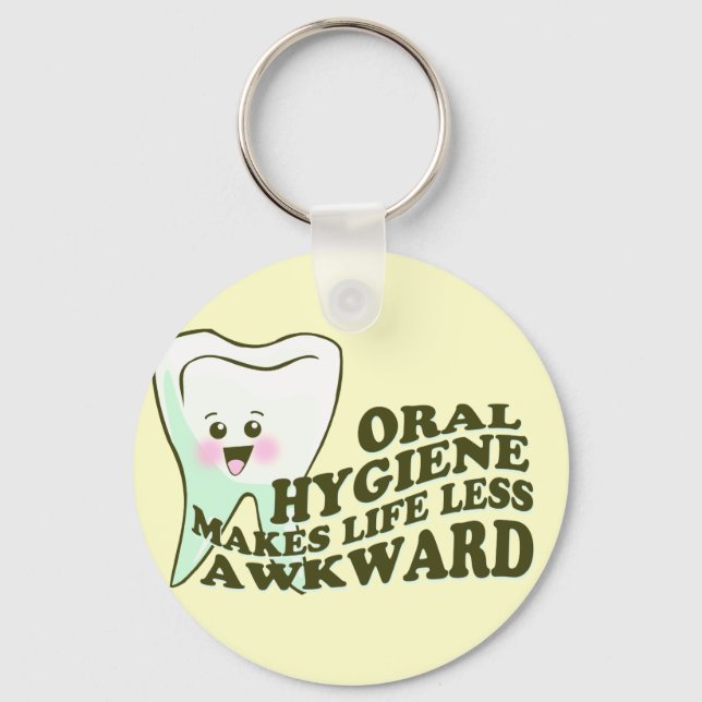 Funny Dental Hygienist Keychain (Front)