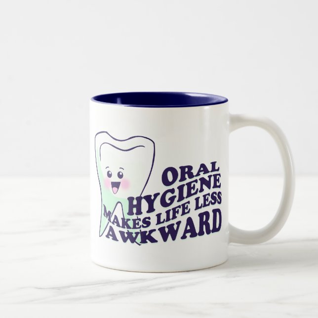 Funny Dental Hygienist Two-Tone Coffee Mug (Right)