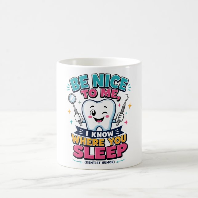 Funny Dental Mug – Cute Smiling Tooth Cartoon  (Center)