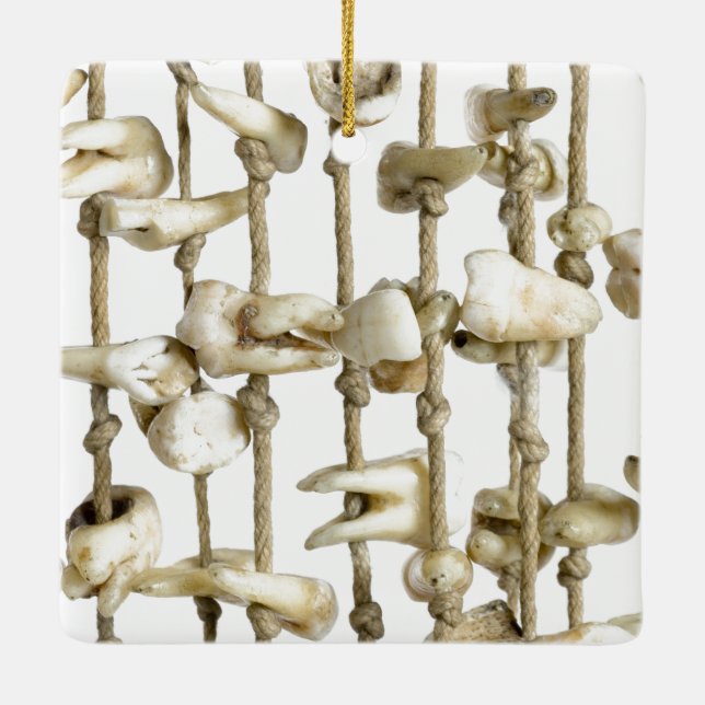 Funny Dental Photography Extracted Teeth Dentist Ceramic Ornament (Back)