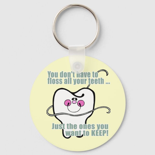 Funny Dentist and Dental Hygienist Keychain (Front)