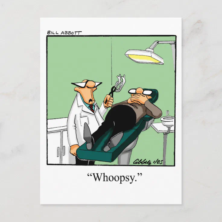 Funny Dentist Cartoon Postcard | Zazzle