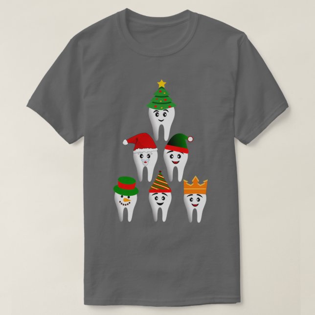 Funny Dentist Christmas Santa Dental Tooth Xmas Gi T-Shirt (Design Front)