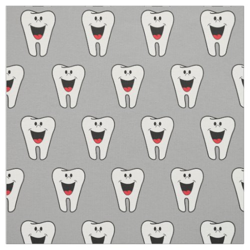 Funny Dentist Cute Tooth Pattern Fabric