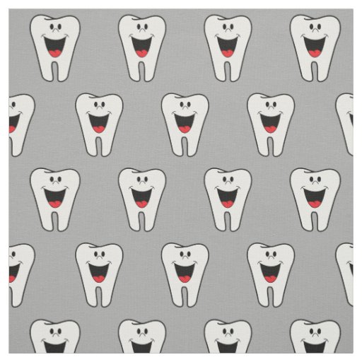 Funny Dentist Cute Tooth Pattern Fabric