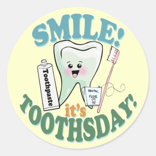 Funny Dentist Dental Hygienist Classic Round Sticker