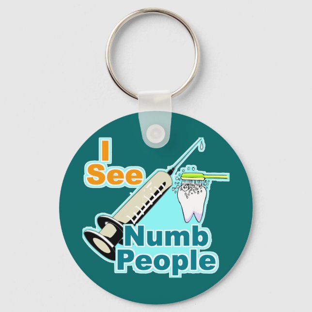 Funny Dentist Dental Hygienist Keychain (Front)