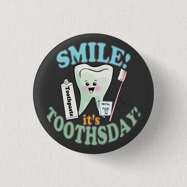 Funny Dentist Dental Hygienist Pinback Button (Front)