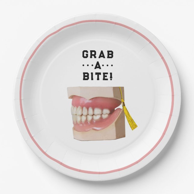 Funny Dentist Dental School Paper Plates (Front)