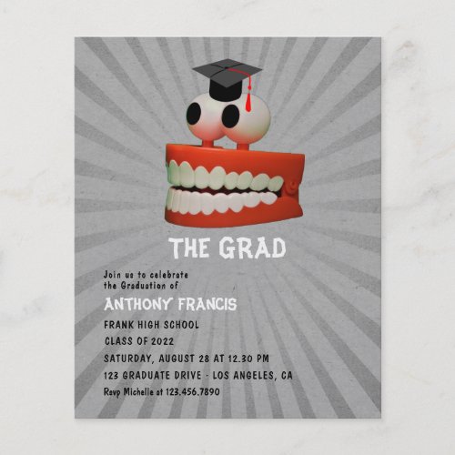 Funny Dentist Graduation Party Photo Invitation Flyer