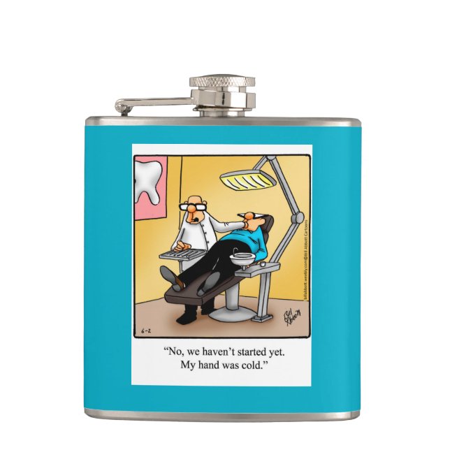 Funny Dentist Humor Flask Gift (Front)