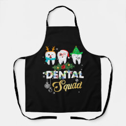 Funny Dentist Hygienist Christmas Dental Squad Apron