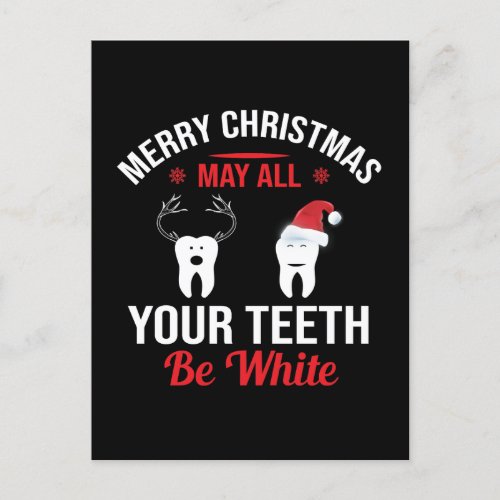 Funny Dentist office Christmas Holiday Postcard