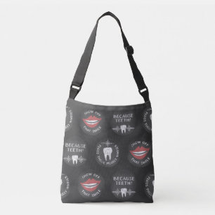 Funny Dentist Pattern - Cute Dental Hygienist Crossbody Bag