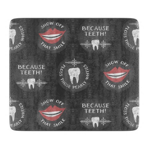 Funny Dentist Pattern _ Cute Dental Hygienist Cutting Board