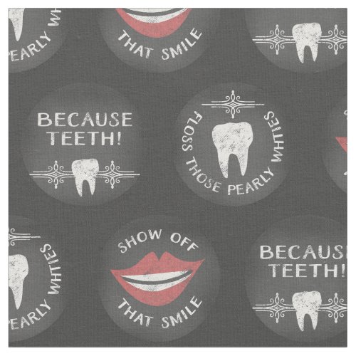 Funny Dentist Pattern _ Cute Dental Hygienist Fabric