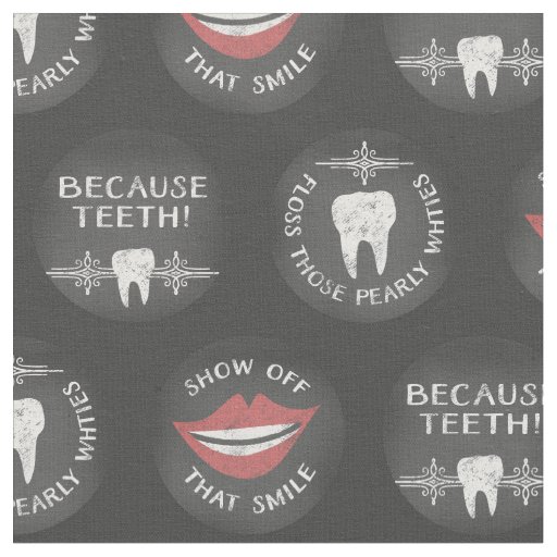 Funny Dentist Pattern - Cute Dental Hygienist Fabric