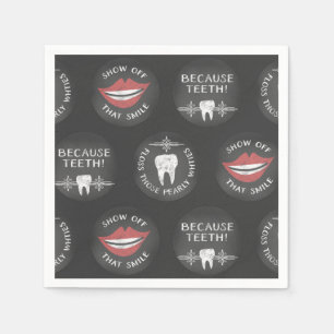 Funny Dentist Pattern - Cute Dental Hygienist Napkins