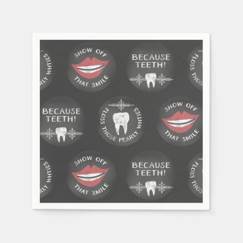Funny Dentist Pattern _ Cute Dental Hygienist Napkins