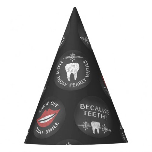Funny Dentist Pattern _ Cute Dental Hygienist Party Hat