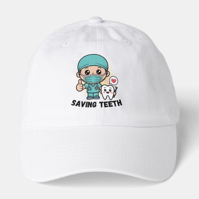 FUNNY DENTIST :SAVING TEETH HAT (Front)