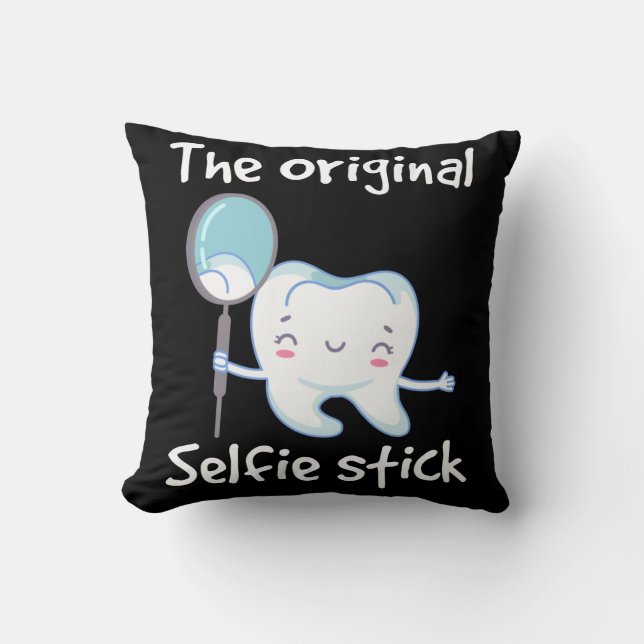 Funny Dentist Tooth Humor Dental Assistant Throw Pillow (Front)