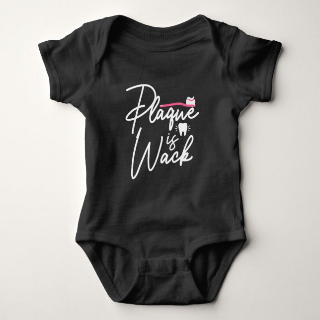 Funny Dentistry Plaque Dental Assistant Baby Bodysuit (Front)