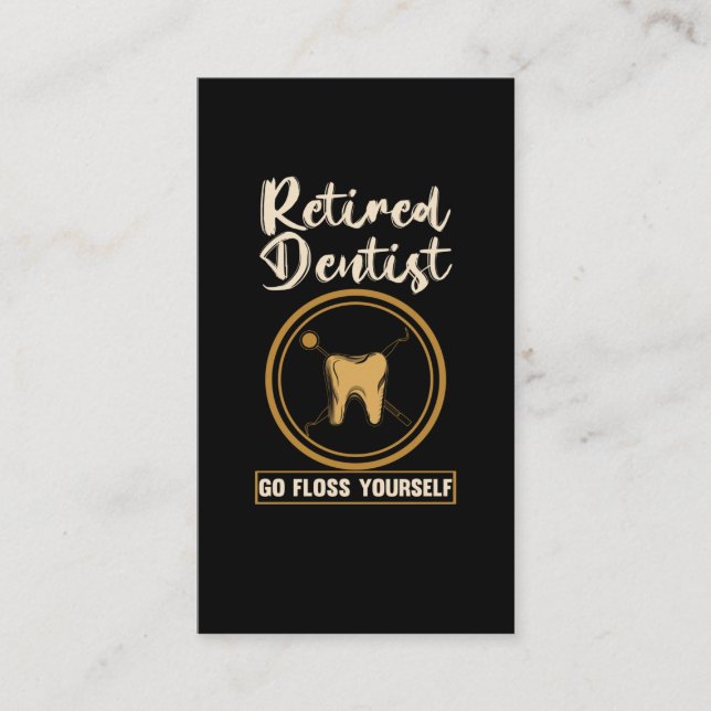 Funny Dentistry Retirement Dad Mom Business Card (Front)
