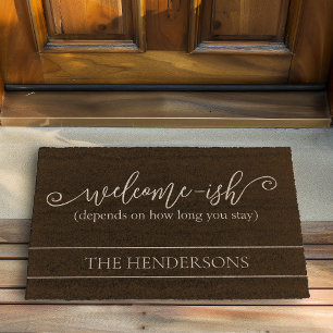 Funny Depends How Long You Stay Welcome Fiber Doormat